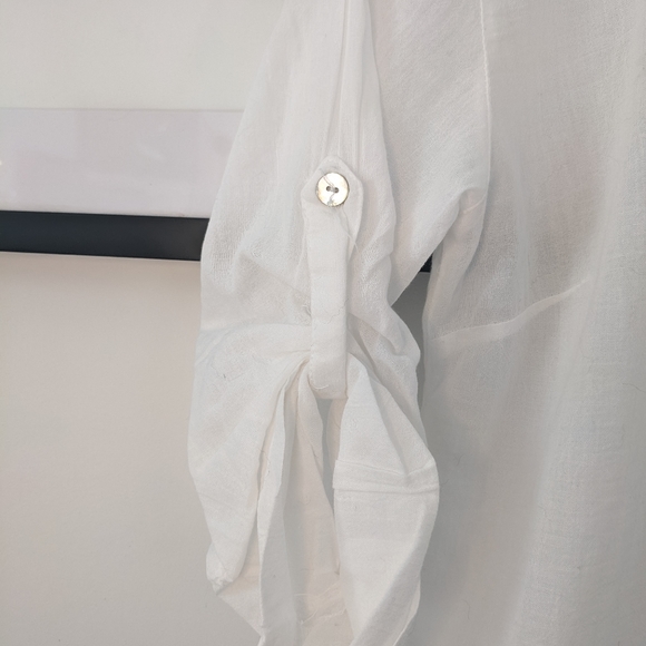 BLANC DU NIL lace-up shirt - Picture 2 of 5